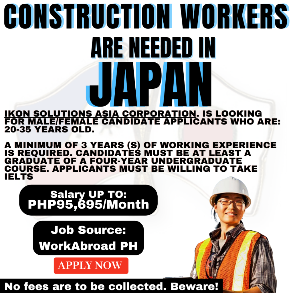 Urgent Hiring of Construction Workers In Japan