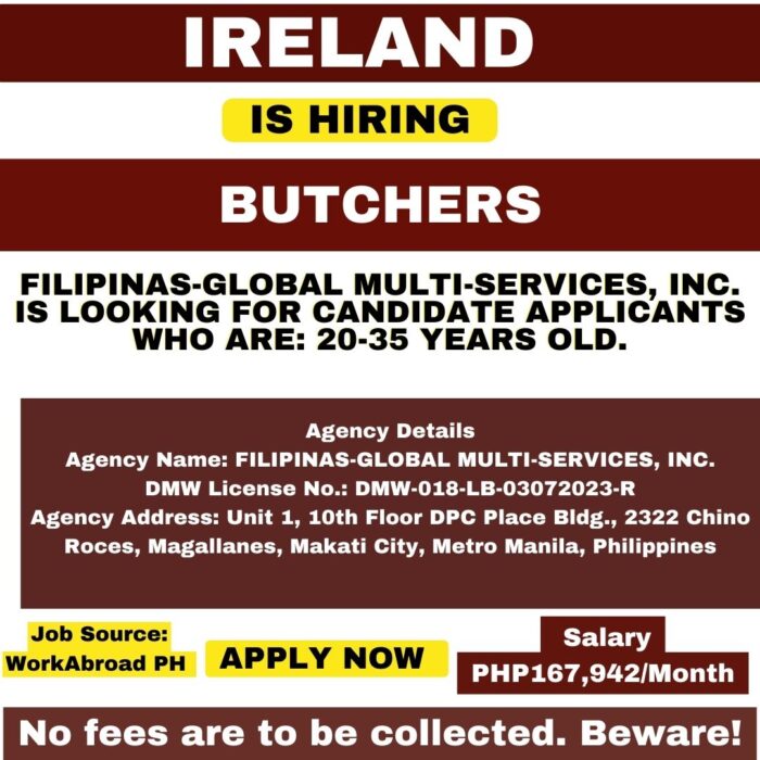 Hiring Butchers in Ireland