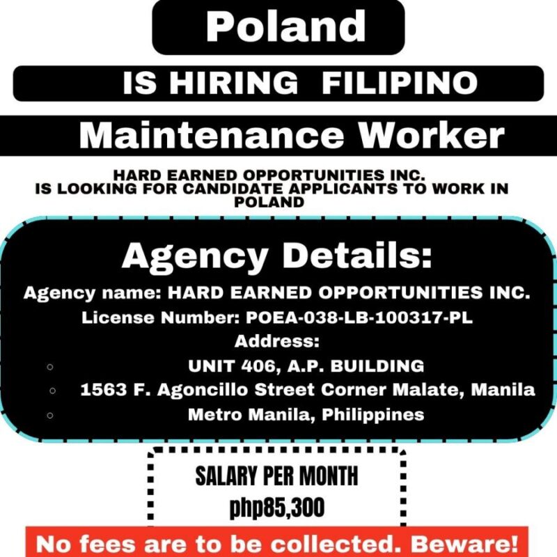 Maintenance Worker in Poland
