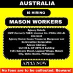 Mason Job Opportunity in Australia